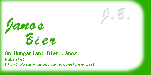 janos bier business card